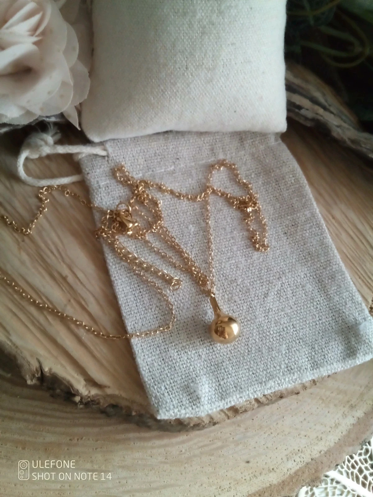 Collier sautoir pendentif doré – photo 2